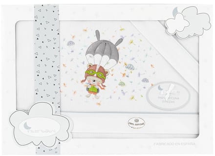 Interbaby Bedtextiel Parachute 120 Cm Katoen Grijs 3-delig