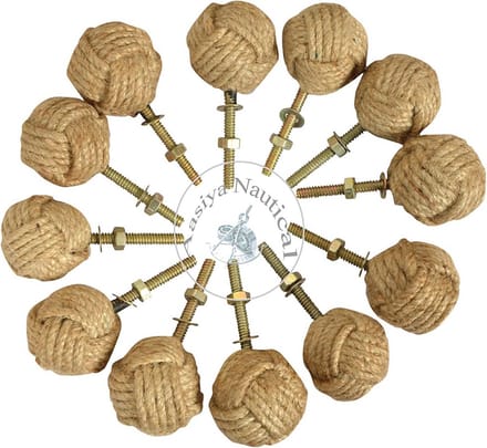 Nautische Knoopsluiting met Jute Touw - 12 Stuks