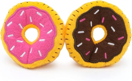 Hondenspeeltjes Set - Donut Speeltjes - Interactief Spelen - Met Piepgeluid - 2 Stuks - Multi