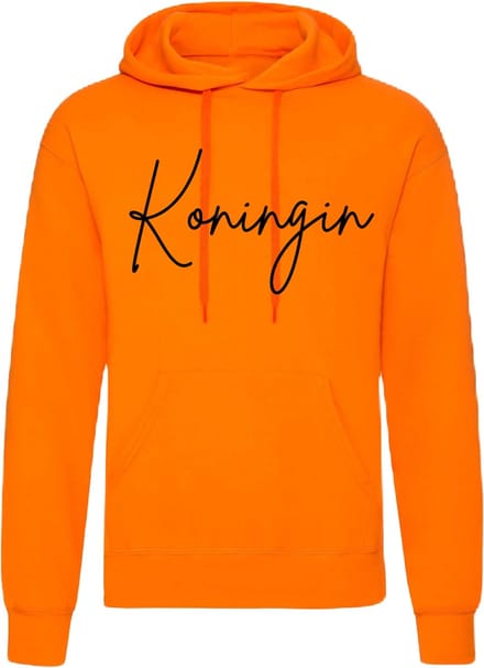 Koningsdag hoodie dames-Oranje-Koningin-Maat M