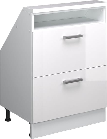 Vicco Rion Kast voor schuine wand – met 2 laden Wit hoogglans/wit