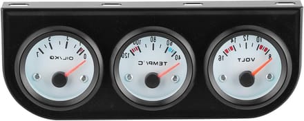 Triple Meter Set voor Auto en Boot - 52mm Water Temperatuur, Voltmeter en Oliedrukmeter - Universele 12V Dashboard Instrumenten voor Benzinevoertuigen