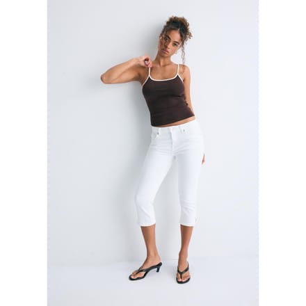 Stradivarius B07 Ribgebreide top met bandjes  Bruin S