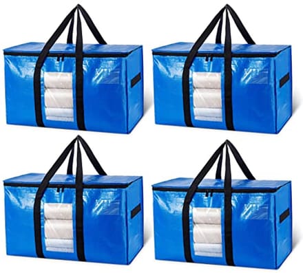 Grote Verhuisdoos Heavy Duty - 4-Pack Organiser met Ritssluiting en Waterdicht Deksel