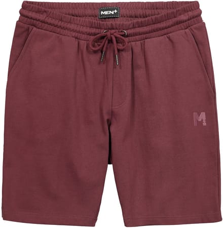 Men Plus - Heren - Sweatbermuda basic elastische tailleband - Pruim - Maat L