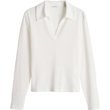 Shirt met lange mouwen van viscosemix met polokraag model 'Seti'