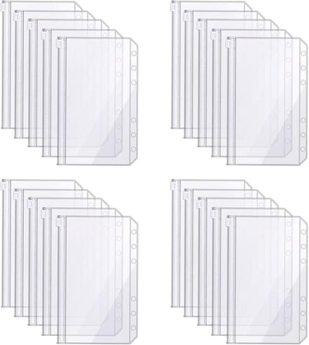 Solidchoice - Set van 20 A6 Ringbinders met Rits en Transparante Mappen