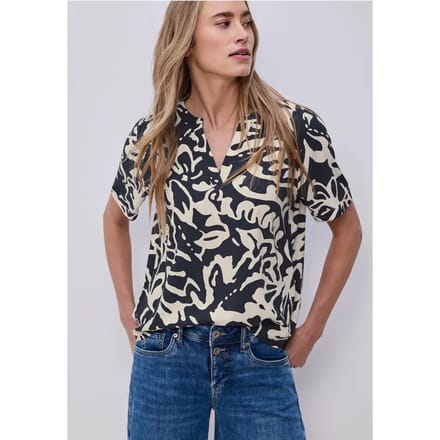 Bedrukte blouse met omslag