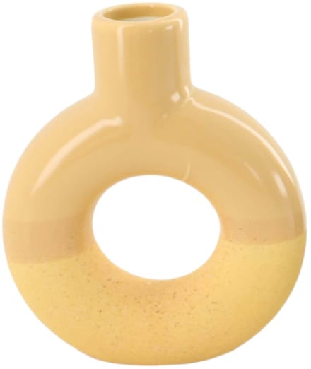 Vase ceramic 12.9x3.9x15cm zand kleur
