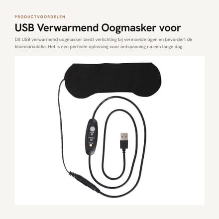 Dailygoods - USB Verwarmend Oogmasker voor Pijnverlichting en Ontspanning
