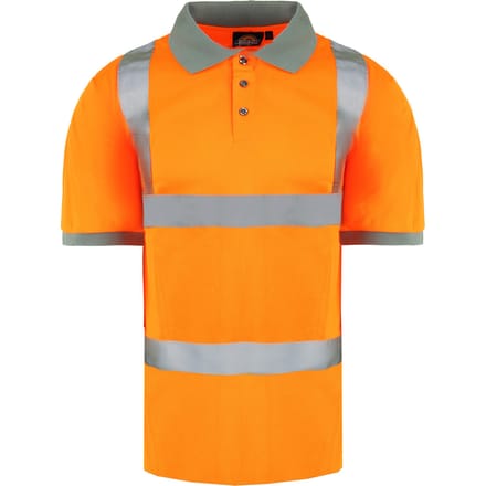 Dickies Hoge Zichtbaarheid Heren Oranje Veiligheidspoloshirt