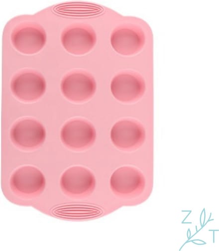 ZijTak - Mini muffin per 12 - Cupcake - Cake - Taart - Gebak - Bakken - Silicone - Roze