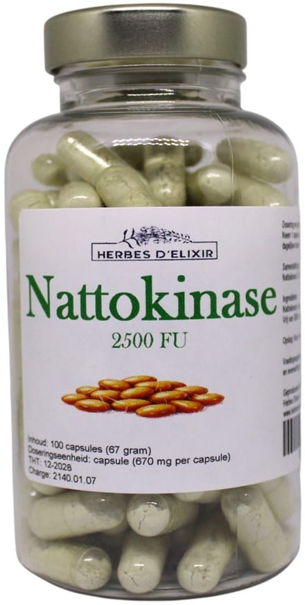 Herbes D'elixir Nattokinase Capsules - 100 Vegan capsules - 2500 FU - 224 mg per capsule