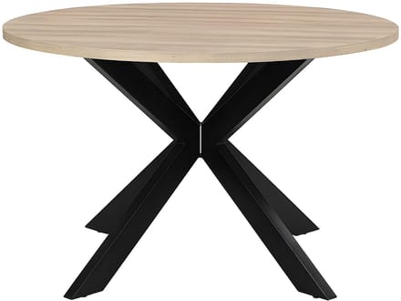 Vente-unique Eettafel TILKI - 4 personen - MDF en metaal - Eiken en zwart