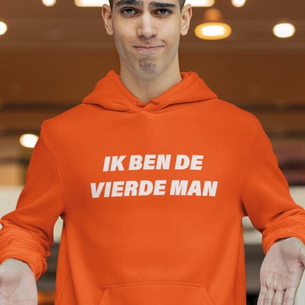 Oranje EK Hoodie Ik Ben De Vierde Man MAAT L