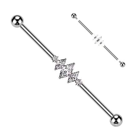 Industrial piercing titanium big marquise - zilver - LMPiercings