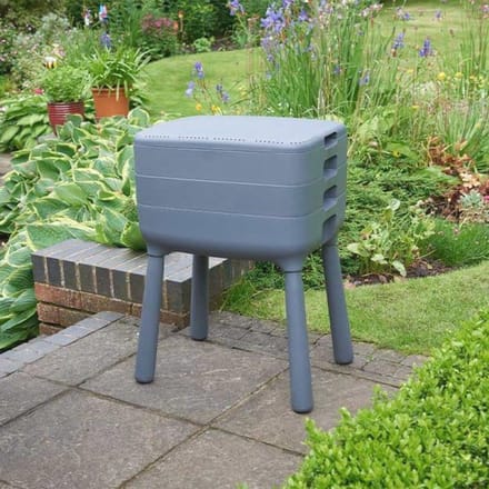 Wormenbak Composteer - Compostvat Tuin - Afval Verwerken - Drie Laags Systeem - 70 x 49 cm - Zwart