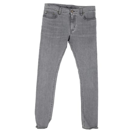 Saint Laurent Slim Fit Jeans in grijze katoenen denim