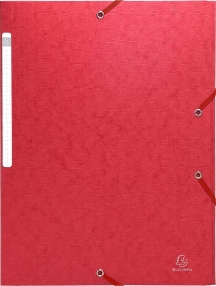 Exacompta 50x Scotten Elastomap + 3 kleppen in gewafeld glanskarton 425g/m2 - A4 - Rood - 55755E