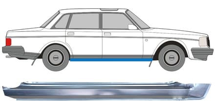 Volledige dorpel voor Volvo 240 1975-1993 / Rechts