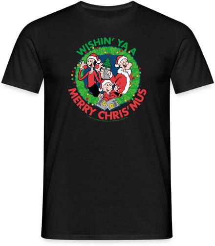 Popeye Wishin' Ya A Merry Christmas T-Shirt Heren