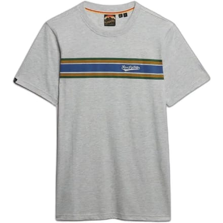 Superdry Outdoor Stripe Logo Relaxed T-shirt Light Grey Grootte: S