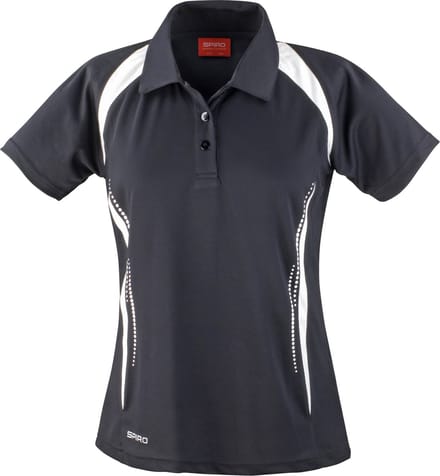 Spiro Dames/dames Sport Team Spirit Performance Polo Shirt (Zwart/Wit)