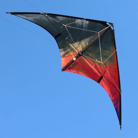 Stuntvlieger Spiderkites Buddy 2025 Red - Black 020081 Rood 123 x 55 cm