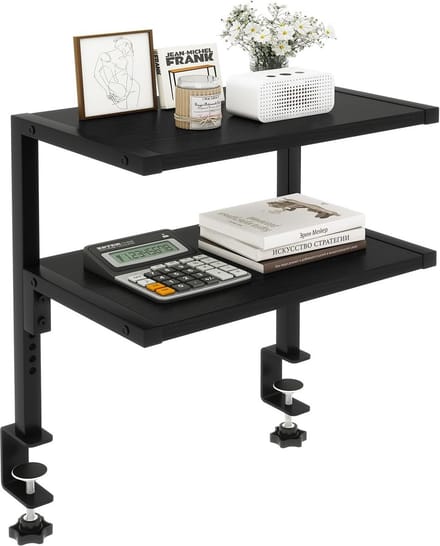 Bureau Plank - Bureau Extender - Bureau Organiseren - Verstelbaar 2-Laags - 129 Inch - Zwart