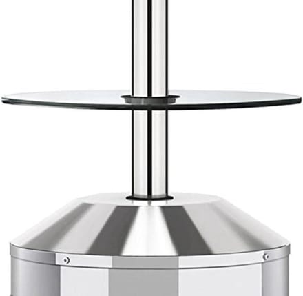 Glazen Tafelblad - Tafelaccessoire - Terrasverwarming - In Hoogte Verstelbaar - 37 cm Diameter - Transparant