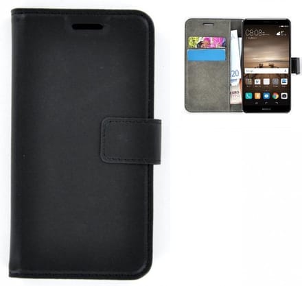 Zwart Bookcase wallet hoesje Huawei Mate 9
