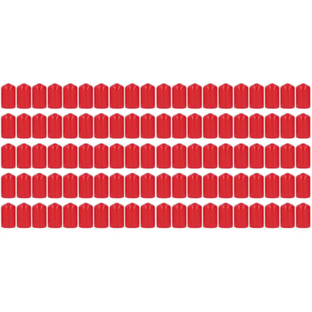 100 Pièces Capuchon d'Extrémité Couvercle PVC Rond Flexible Ignifuge Protecteur Filetage Vis Rouge 18mm