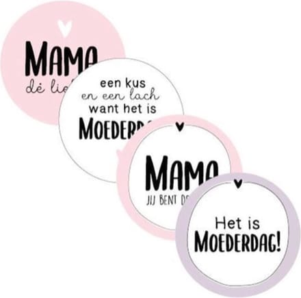 20x assorti stickers Moeder | Moederdag | Mama De Liefste | Mama de beste | Sluitsticker | Verjaardag