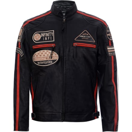 Leren race-motorfietsjack met rits