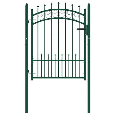 vidaXL - Poort - met - speerpunten - 100x125 - cm - staal - groen