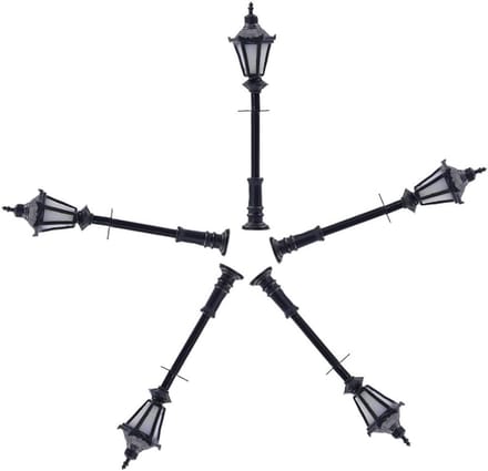 Evemodel 5 stuks model parkeerlantaarns LED-verlichting lampen modelspoorbaan minin decor (32mm)