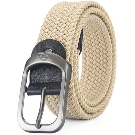 Dames- en heren geweven riemen elastische dames Koreaanse versie veelzijdige studentenriemen 110cm beige
