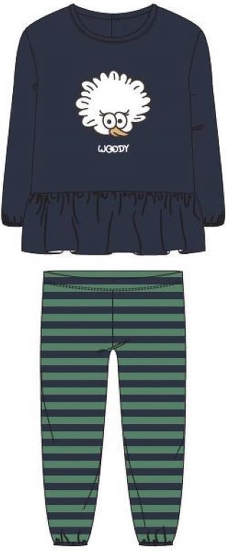 Woody Meisjes pyjama donkerblauw - maat 3 mnd