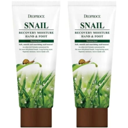 Deoproce Récupération d'Hydratation Escargot Mains et Pieds 100ml*2 Pièces/4 Pièces 2Pcs gray