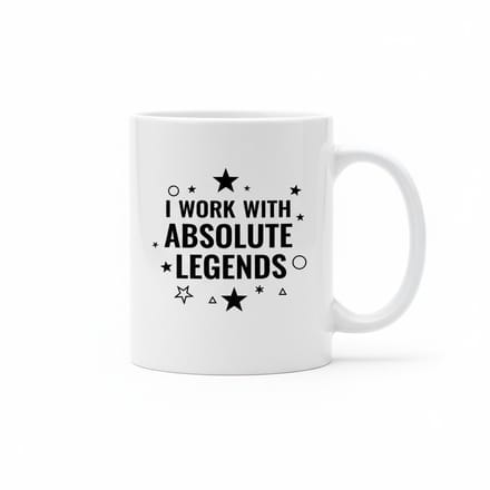 Grappige Werk Tekst Koffiemok 330 ml – “I Work with Absolute Legends” Cadeau Mok voor Collega’s