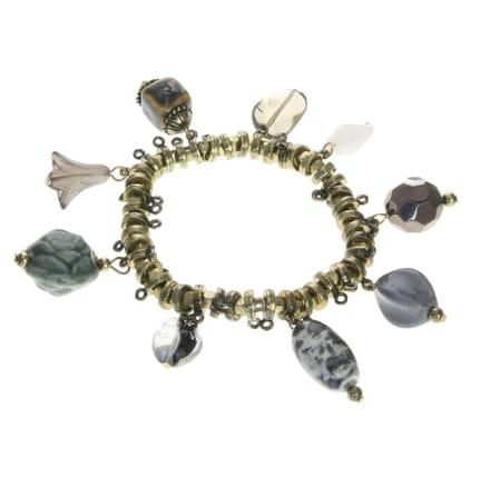Behave Bedel armband goud kleur met bedels van keramiek 16.5 cm