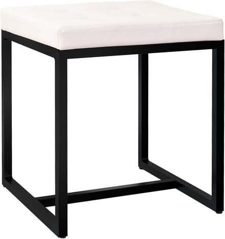CLP Barci kruk met bekleding en zwart ijzeren frame Kunstleer/creme
