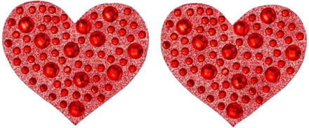 Tepelplakkers strass steentjes hartje - Set van 2 - Rood
