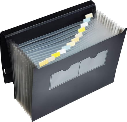 EXXO-HFP # 41667 - A4 "GROEI" Vakkenmap - 12 Tabs & 13 Vakken - Zwart - 1 stuks