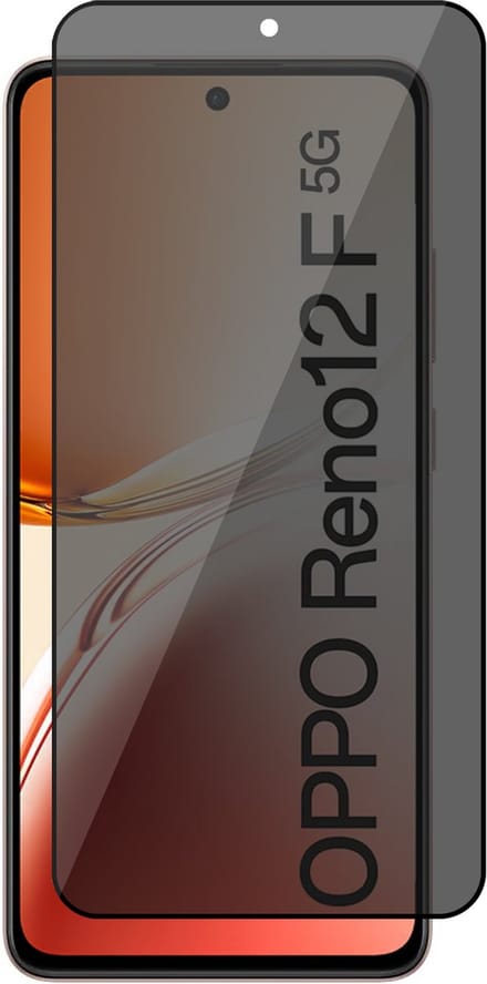 Privacy Screenprotector geschikt voor Oppo Reno 12F / 12FS - Volledig Dekkend Glas Screen Protector