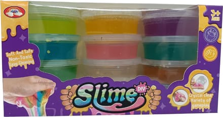 Kidsfun slijm speelgoed 12 potjes crystal glitter multicolor.