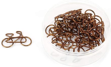 20 Stuks Fietsvormige Paper Clips - Medium Formaat Bruin Metaal - Kantoor en School Bookmark Accessoire