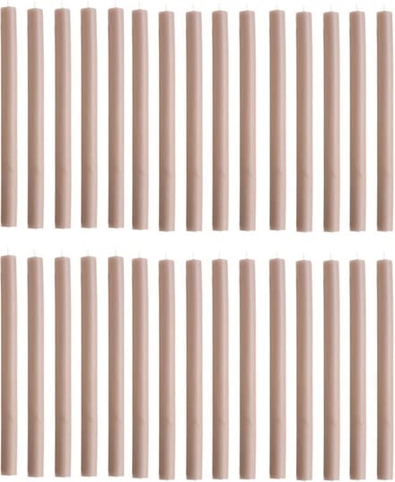 Rustik Lys chique lange dinerkaarsen pak van 30 stuks 2.1 x 30 cm kleur Olifantgrijs