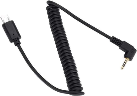 Ontspankabel Camera - Afstandsbediening Kabel - Camera Bediening - Spiraalontwerp - 05 meter - Zwart