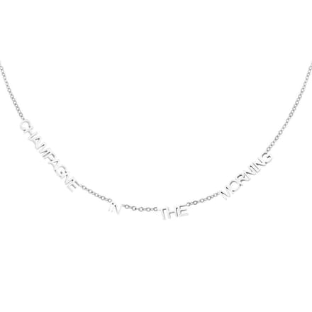 Ketting ''champagne in the morning'' - zilverkleurig